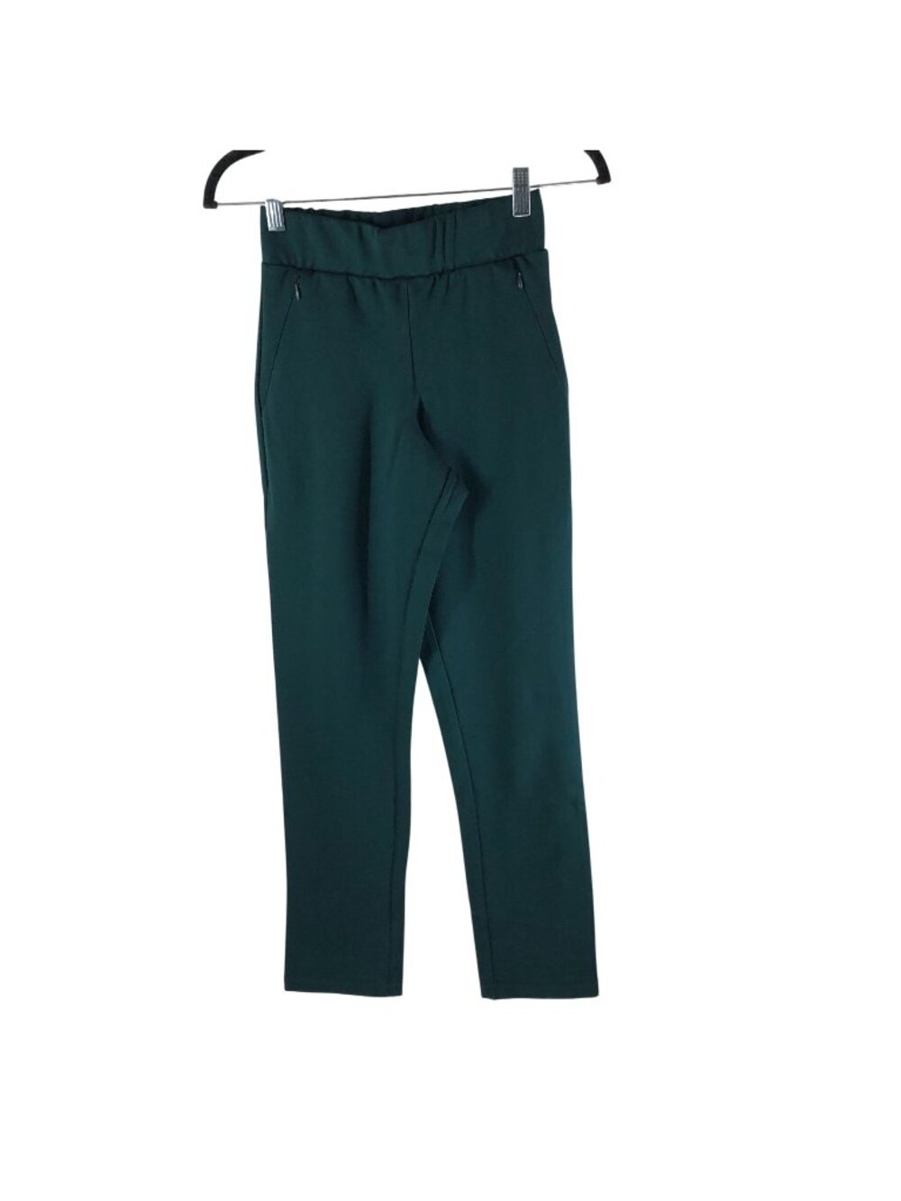 Universal Standard Womens Ponte Pants Pull On Zip Pockets Green 4XS US 00-0